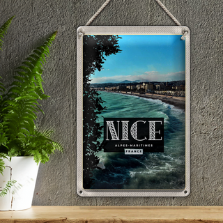 Blechschild Reise 20x30cm Nice Alpes-Maritimes France Urlaubsort