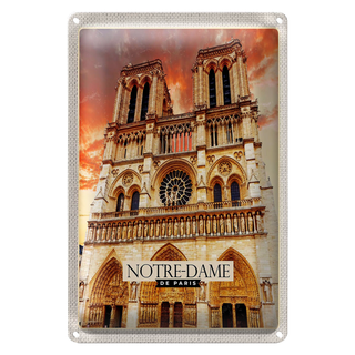 Blechschild Reise 20x30cm Notre-Dame de Paris Architektur Kunst