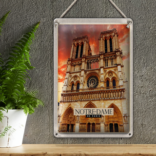 Blechschild Reise 20x30cm Notre-Dame de Paris Architektur Kunst