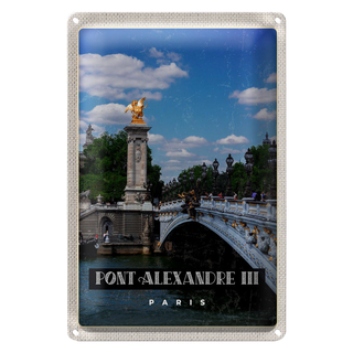 Blechschild Reise 20x30cm Pont Alexandre III Paris Tourismus