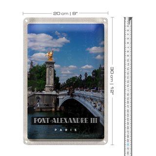 Blechschild Reise 20x30cm Pont Alexandre III Paris Tourismus