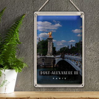 Blechschild Reise 20x30cm Pont Alexandre III Paris Tourismus