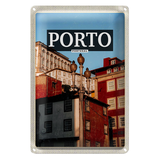 Blechschild Reise 20x30cm Porto Portugal Altstadt Tourismus