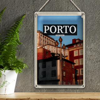 Blechschild Reise 20x30cm Porto Portugal Altstadt Tourismus