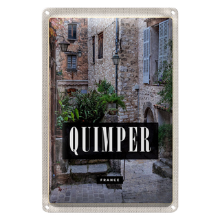 Blechschild Reise 20x30cm Quimper France Architektur Steinhaus