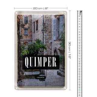 Blechschild Reise 20x30cm Quimper France Architektur Steinhaus