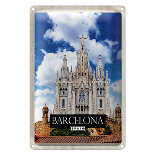 Blechschild Reise 20x30cm Barcelona Spain Sagrat Cor Kirche