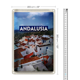 Blechschild Reise 20x30cm Andalusia Spain Panorama Tourismus