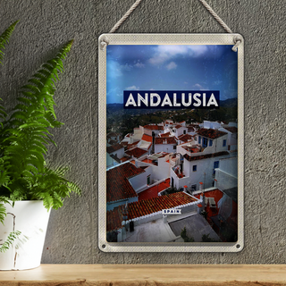 Blechschild Reise 20x30cm Andalusia Spain Panorama Tourismus