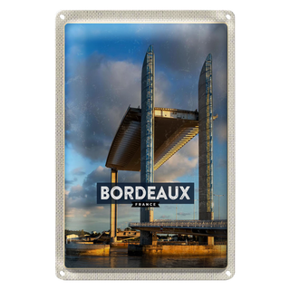 Blechschild Reise 20x30cm Bordeaux France Hubbrücke Tourismus