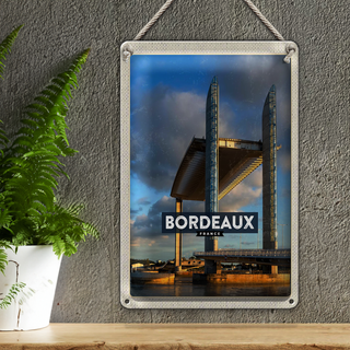 Blechschild Reise 20x30cm Bordeaux France Hubbrücke Tourismus