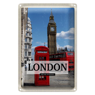 Blechschild Reise 20x30cm London Telephone Retro