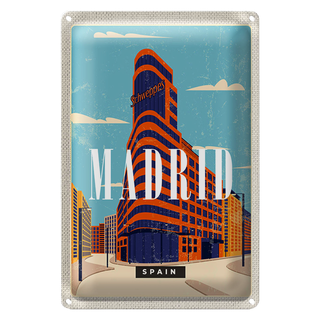 Blechschild Reise 20x30cm Madrid Spain Schweppes Reiseziel