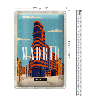 Blechschild Reise 20x30cm Madrid Spain Schweppes Reiseziel