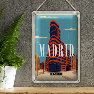Blechschild Reise 20x30cm Madrid Spain Schweppes Reiseziel