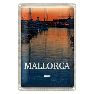 Blechschild Reise 20x30cm Mallorca Spain Sonnenuntergang
