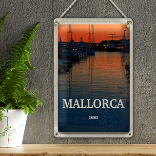 Blechschild Reise 20x30cm Mallorca Spain Sonnenuntergang