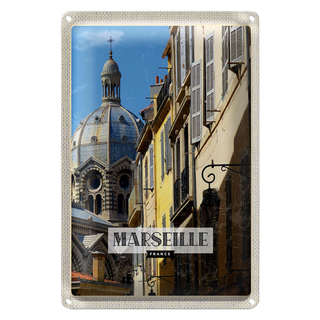 Blechschild Reise 20x30cm Marseille France Retro Altstadt