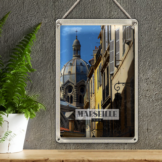 Blechschild Reise 20x30cm Marseille France Retro Altstadt