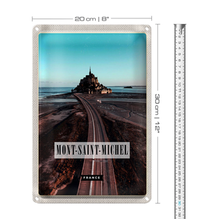 Blechschild Reise 20x30cm Mont-Saint-Michel France Reiseziel
