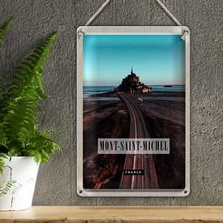 Blechschild Reise 20x30cm Mont-Saint-Michel France Reiseziel