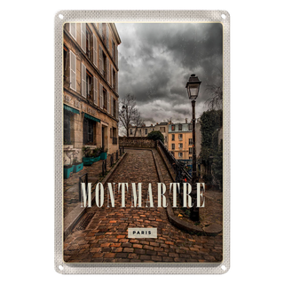 Blechschild Reise 20x30cm Montmartre Altstadt Reiseziel