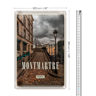 Blechschild Reise 20x30cm Montmartre Altstadt Reiseziel