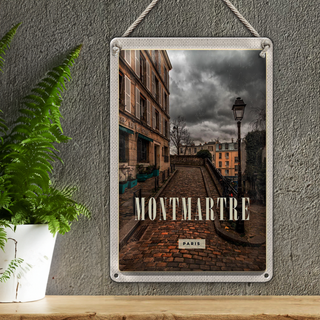 Blechschild Reise 20x30cm Montmartre Altstadt Reiseziel