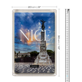 Blechschild Reise 20x30cm Nice Alpes-Maritimes Reiseziel