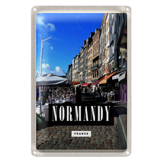 Blechschild Reise 20x30cm Normandy France Stadt Reiseziel