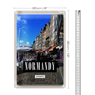 Blechschild Reise 20x30cm Normandy France Stadt Reiseziel