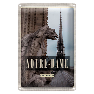 Blechschild Reise 20x30cm Notre-Dame de Paris Reiseziel