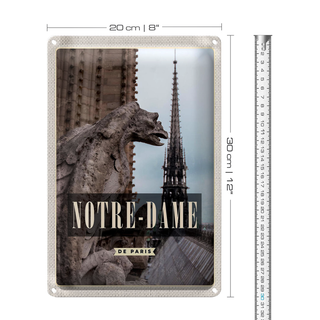 Blechschild Reise 20x30cm Notre-Dame de Paris Reiseziel