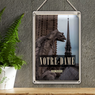 Blechschild Reise 20x30cm Notre-Dame de Paris Reiseziel