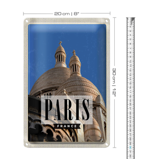 Blechschild Reise 20x30cm Paris France Architektur