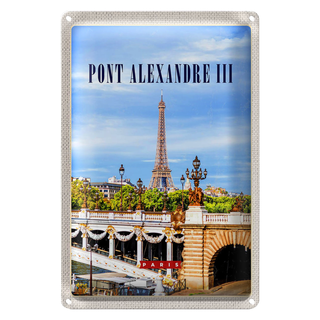 Blechschild Reise 20x30cm Pont Alexandre III Tourismus