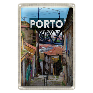 Blechschild Reise 20x30cm Porto portugal Altstadt Bild