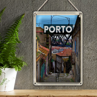Blechschild Reise 20x30cm Porto portugal Altstadt Bild