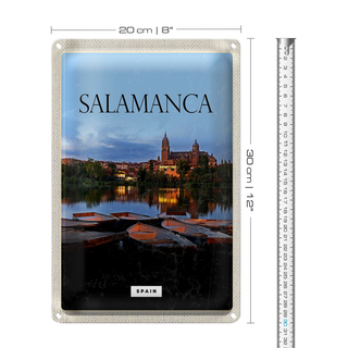 Blechschild Reise 20x30cm Salamanca Spain Retro