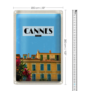Blechschild Reise 20x30cm Cannes France Frankreich Tourismus