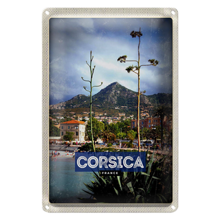 Blechschild Reise 20x30cm Corsica France Frankreich Panorama