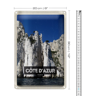 Blechschild Reise 20x30cm Cote d´Azur France Tourismus
