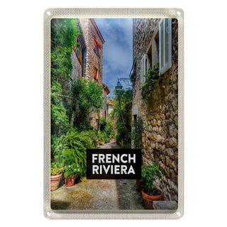 Blechschild Reise 20x30cm French Riviera Altstadt