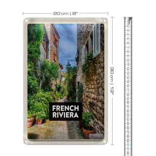 Blechschild Reise 20x30cm French Riviera Altstadt