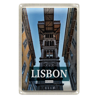 Blechschild Reise 20x30cm Lisbon Portugal Retro Tourismus