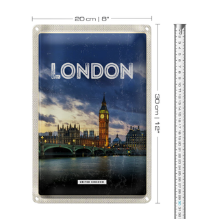 Blechschild Reise 20x30cm London United Kingdom