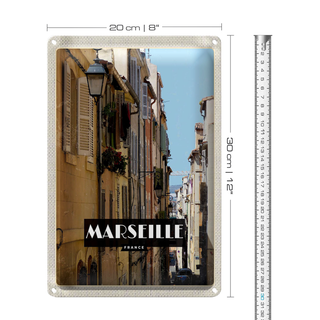 Blechschild Reise 20x30cm Marseille France Altstadt