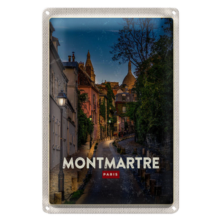 Blechschild Reise 20x30cm Montmartre Paris Retro