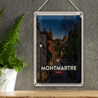 Blechschild Reise 20x30cm Montmartre Paris Retro