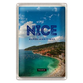 Blechschild Reise 20x30cm Nice Alpes-Maritimes Panorama Bild